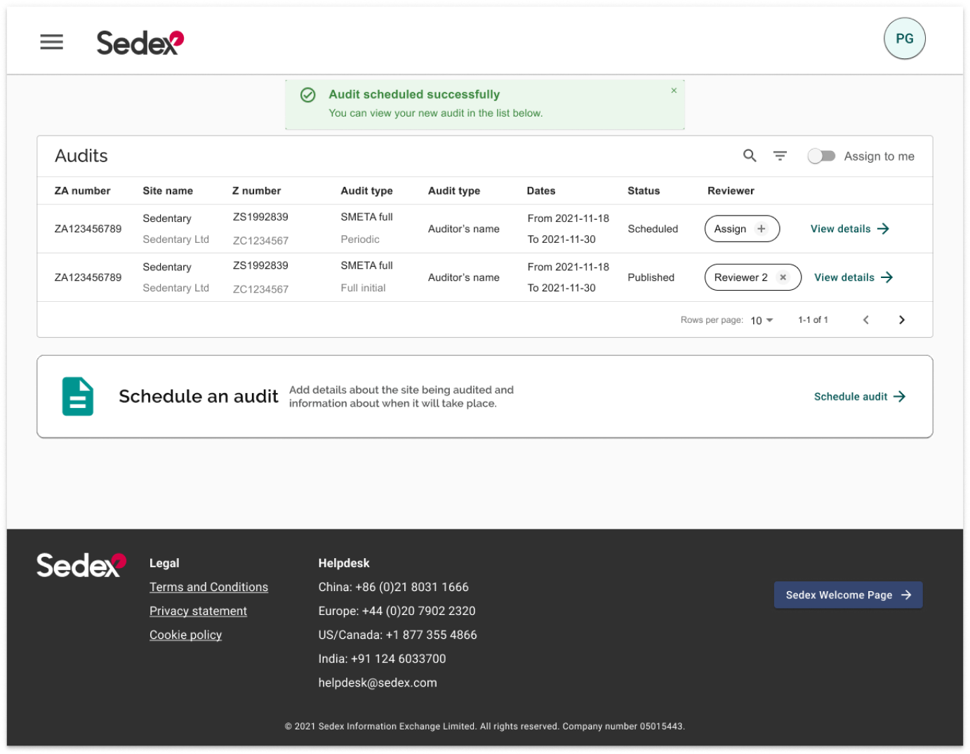 Sedex project screenshot